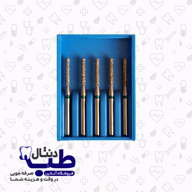 فرزالماسی فیشور بلند دندانپزشکی(بسته 5عددی)_012_کدIQDENT_837LG